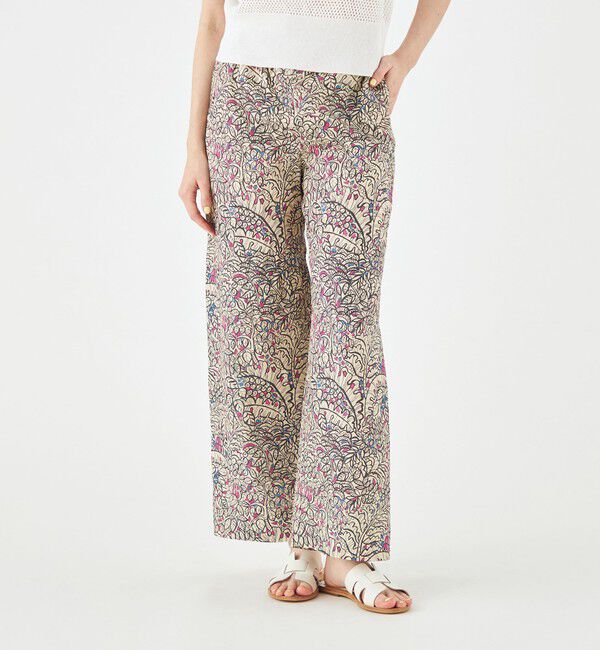 SOULEIADO「リネンプリント イージーストレートパンツ」|その他|