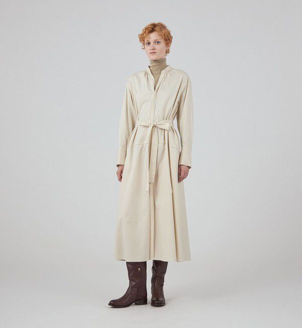 MACPHEE「ブラッシュドコットンツイル シャツワンピース」|ワンピース|