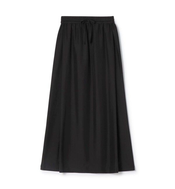 GALERIE VIE「フェブリルシルク サイドタックマキシスカート」|フレア|17 チャコールグレー