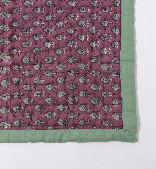 TOMORROWLAND HOME「ブロックプリントキルト マルチカバー S」|ブランケット|