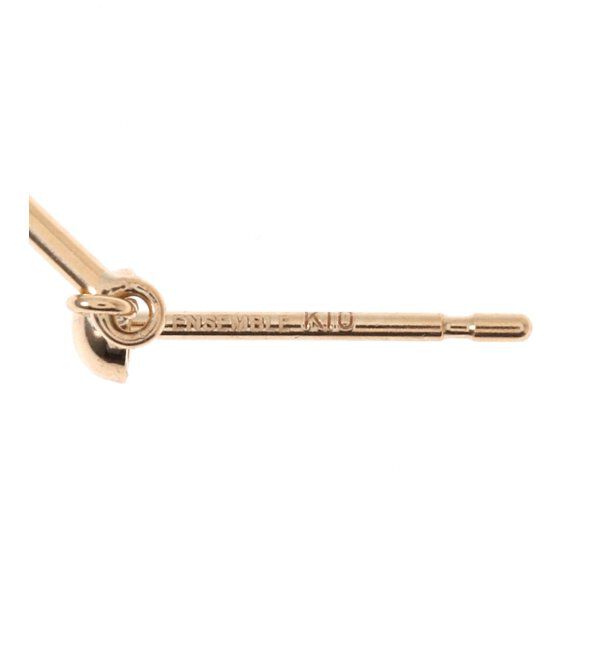  「K10・ブラックルチルクォーツ スクエアストーン ピアス(両耳)」|ピアス|