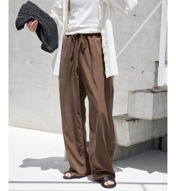SLOBE IENA「《追加2》フィブリルリラックスパンツ」|その他|ブラウン