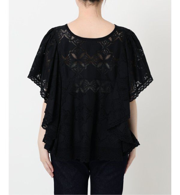 SLOBE IENA「《WEB限定/追加》レースフリルVネックブラウス」|シャツ・ブラウス|