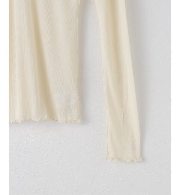 IENA LA BOUCLE「HAKUJI/ハクジ Sheer rib ロングスリーブプルオーバー H232550」|Tシャツ・カットソー|