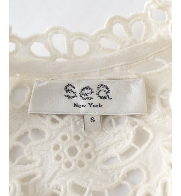 IENA LA BOUCLE「SEA NEW YORK/シー ニューヨーク LULA EMBROIDERY S/SLV TOP PF25-016」|シャツ・ブラウス|