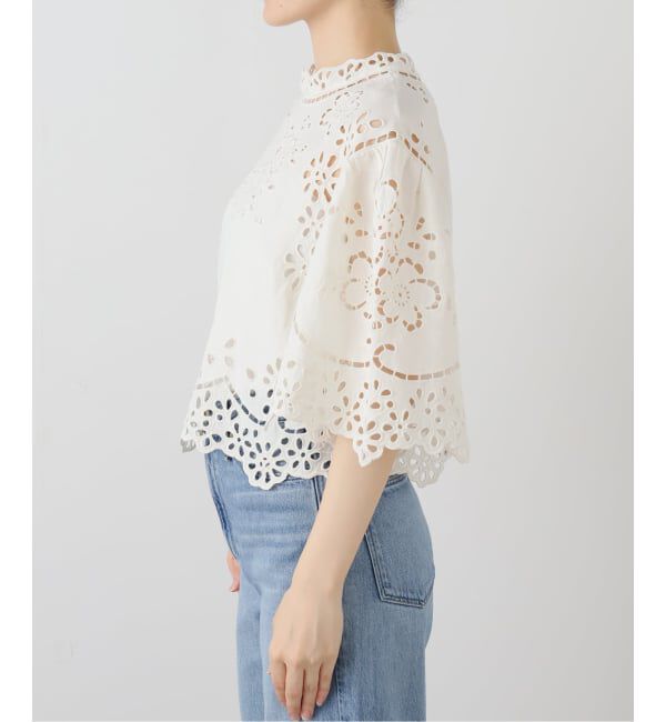 IENA LA BOUCLE「SEA NEW YORK/シー ニューヨーク LULA EMBROIDERY S/SLV TOP PF25-016」|シャツ・ブラウス|