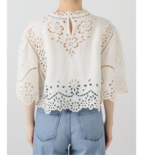 IENA LA BOUCLE「SEA NEW YORK/シー ニューヨーク LULA EMBROIDERY S/SLV TOP PF25-016」|シャツ・ブラウス|