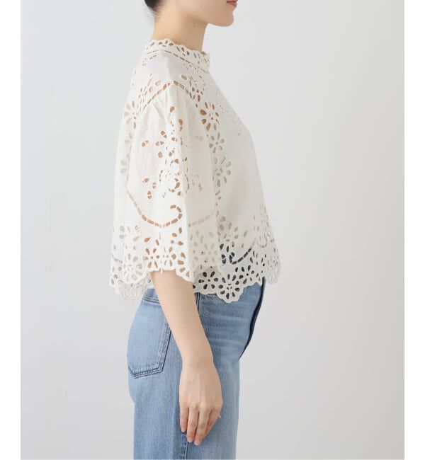 IENA LA BOUCLE「SEA NEW YORK/シー ニューヨーク LULA EMBROIDERY S/SLV TOP PF25-016」|シャツ・ブラウス|