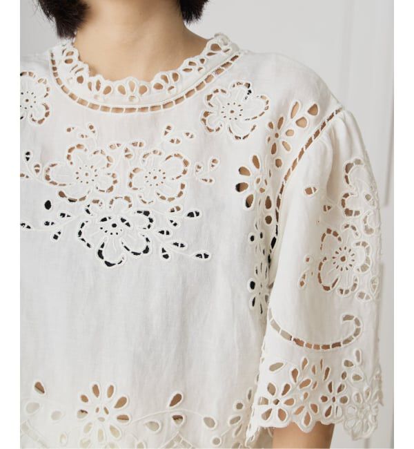 IENA LA BOUCLE「SEA NEW YORK/シー ニューヨーク LULA EMBROIDERY S/SLV TOP PF25-016」|シャツ・ブラウス|