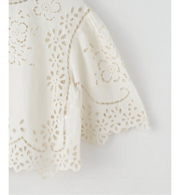 IENA LA BOUCLE「SEA NEW YORK/シー ニューヨーク LULA EMBROIDERY S/SLV TOP PF25-016」|シャツ・ブラウス|