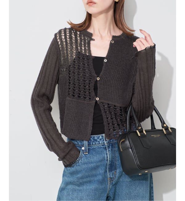 SLOBE IENA「tyn.TGOR/トゴール グリッターモヘヤカーディガン TG5A-J0202」|カーディガン|グレー