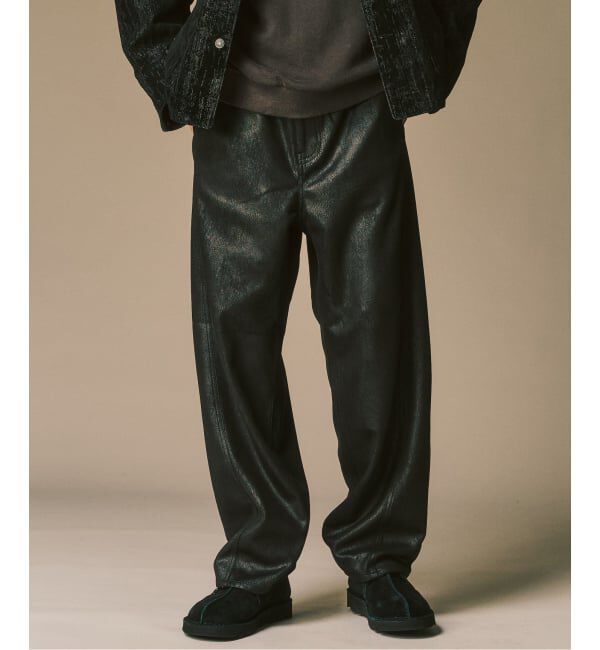 417 EDIFICE「ストレッチスウェード 3D パンツ」|スラックス|ブラック