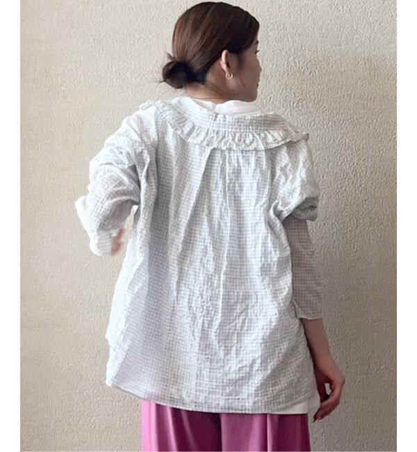 journal standard luxe「《追加》シャーリングローン フリルブラウス」|シャツ・ブラウス|
