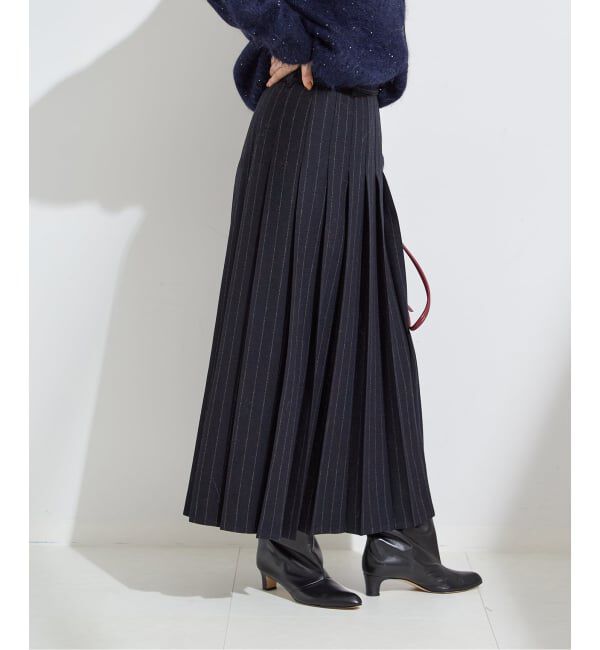 journal standard L'essage「クラシックストライプ プリーツスカート」|スカート|ネイビー