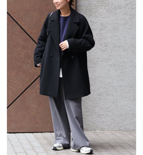 WEB限定追加2》尾州ウールモッサWブレストハーフコート（JOURNAL