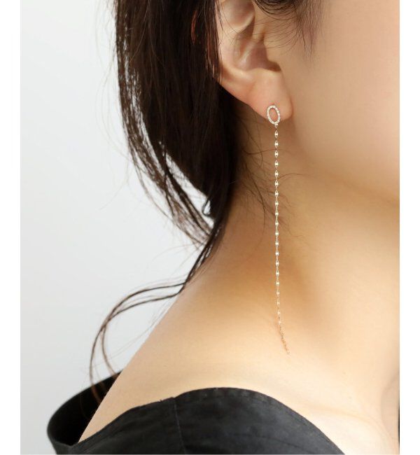 Lilas by Spick&Span「※オーバルラインダイヤピアスK10 2P」|ピアス|