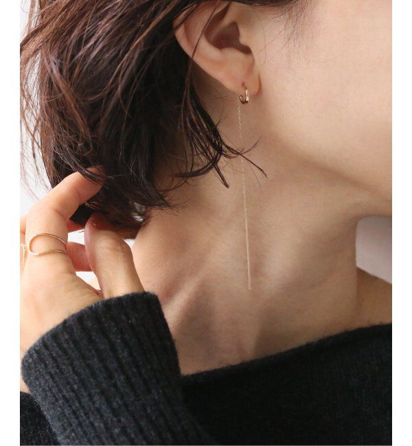 Lilas by Spick&Span「※CフープロングチェーンピアスK10 2P」|ピアス|