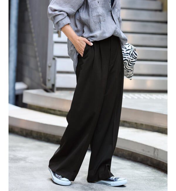 FRAMeWORK「≪WEB限定追加≫ウォッシャブルTWタックワイドパンツ」|スラックス|