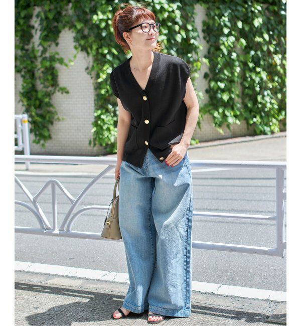 Spick and Span「《WEB限定 / 追加》ウォッシャブルVネックニットベスト」|ベスト・ジレ|