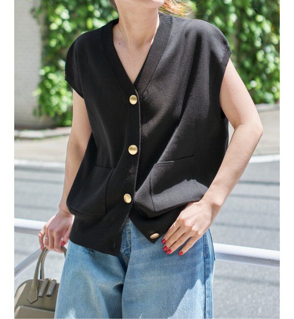 Spick and Span「《WEB限定 / 追加》ウォッシャブルVネックニットベスト」|ベスト・ジレ|