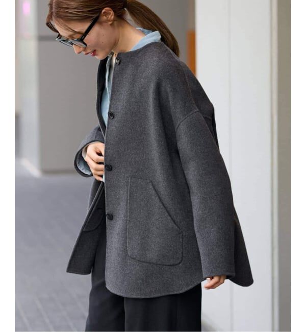 ⭐︎シンデレラ⭐︎ FRAMe WORK ハミルトンリバークルーネックコート ≪WEB限定追加≫ハミルトンリバークルーネックコート（FRAMeWORK