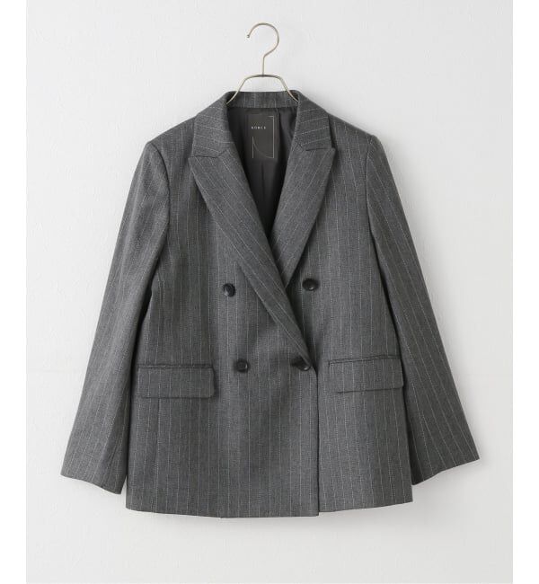 NOBLE「《WEB・新宿店限定》ピークドラペルジャケット」|テーラードジャケット|グレー