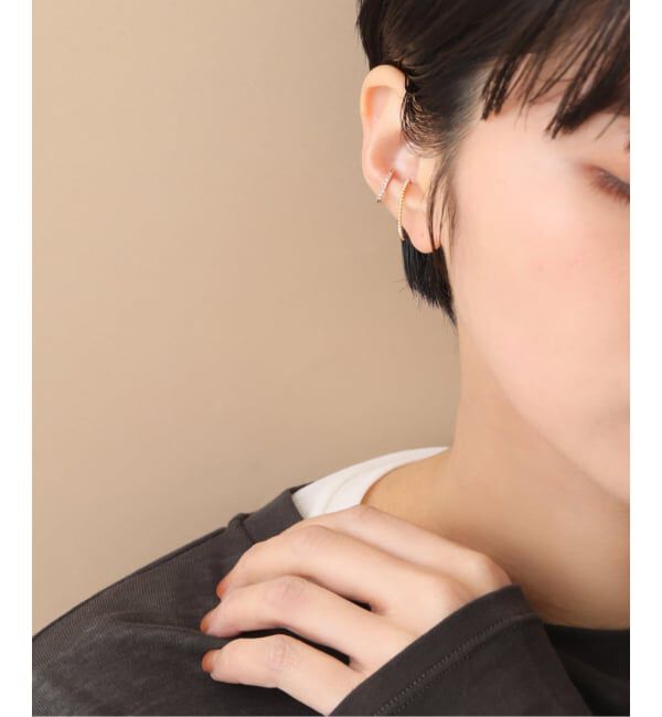 Lilas by Spick&Span「《予約》スタッズイヤーカフ K10（片耳）」|イヤーカフ|