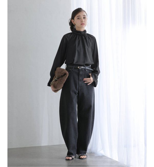  「【洗える】クロスギャザーブラウス」|シャツ・ブラウス|