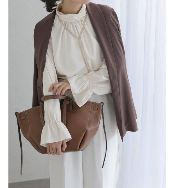  「【洗える】クロスギャザーブラウス」|シャツ・ブラウス|