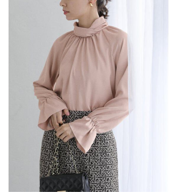  「【洗える】クロスギャザーブラウス」|シャツ・ブラウス|