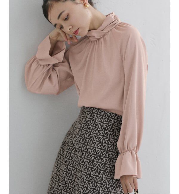  「【洗える】クロスギャザーブラウス」|シャツ・ブラウス|