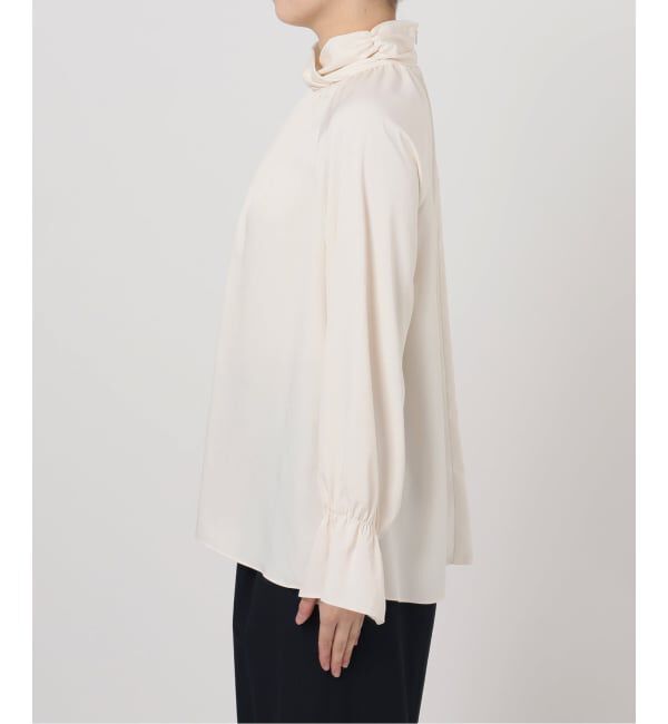  「【洗える】クロスギャザーブラウス」|シャツ・ブラウス|
