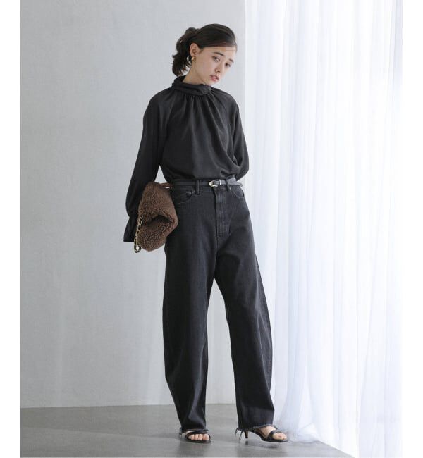  「【洗える】クロスギャザーブラウス」|シャツ・ブラウス|