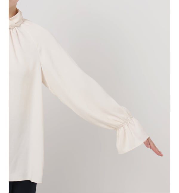 「【洗える】クロスギャザーブラウス」|シャツ・ブラウス|