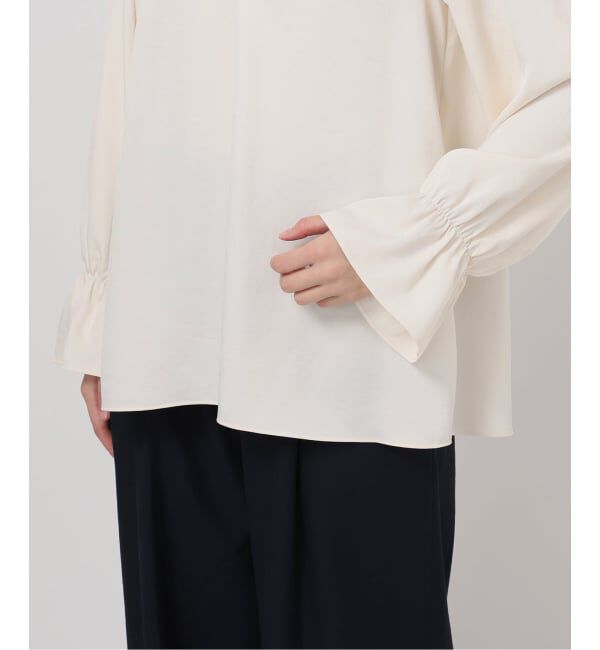  「【洗える】クロスギャザーブラウス」|シャツ・ブラウス|