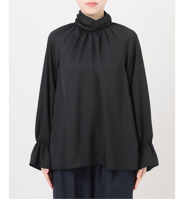  「【洗える】クロスギャザーブラウス」|シャツ・ブラウス|