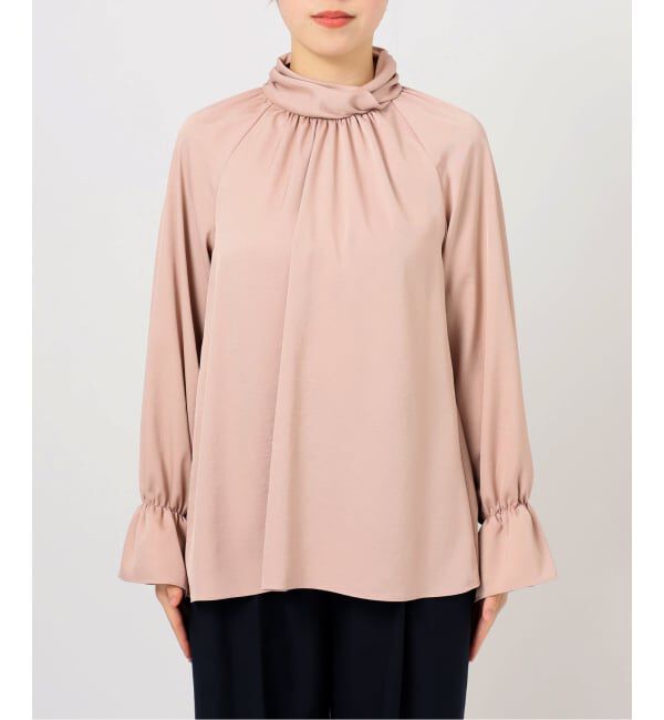 「【洗える】クロスギャザーブラウス」|シャツ・ブラウス|