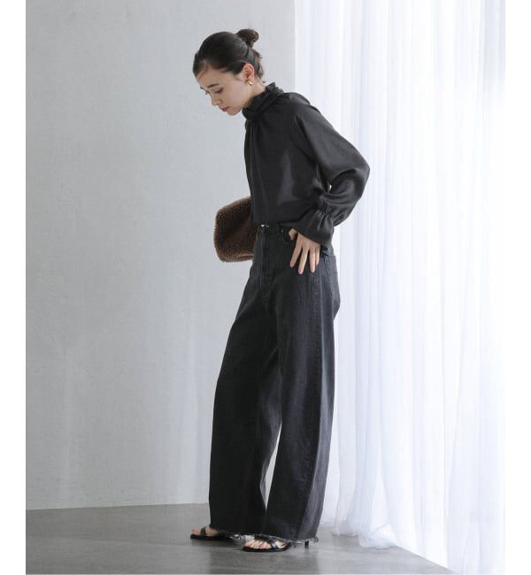  「【洗える】クロスギャザーブラウス」|シャツ・ブラウス|