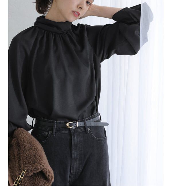  「【洗える】クロスギャザーブラウス」|シャツ・ブラウス|