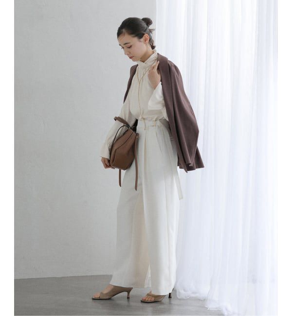  「【洗える】クロスギャザーブラウス」|シャツ・ブラウス|