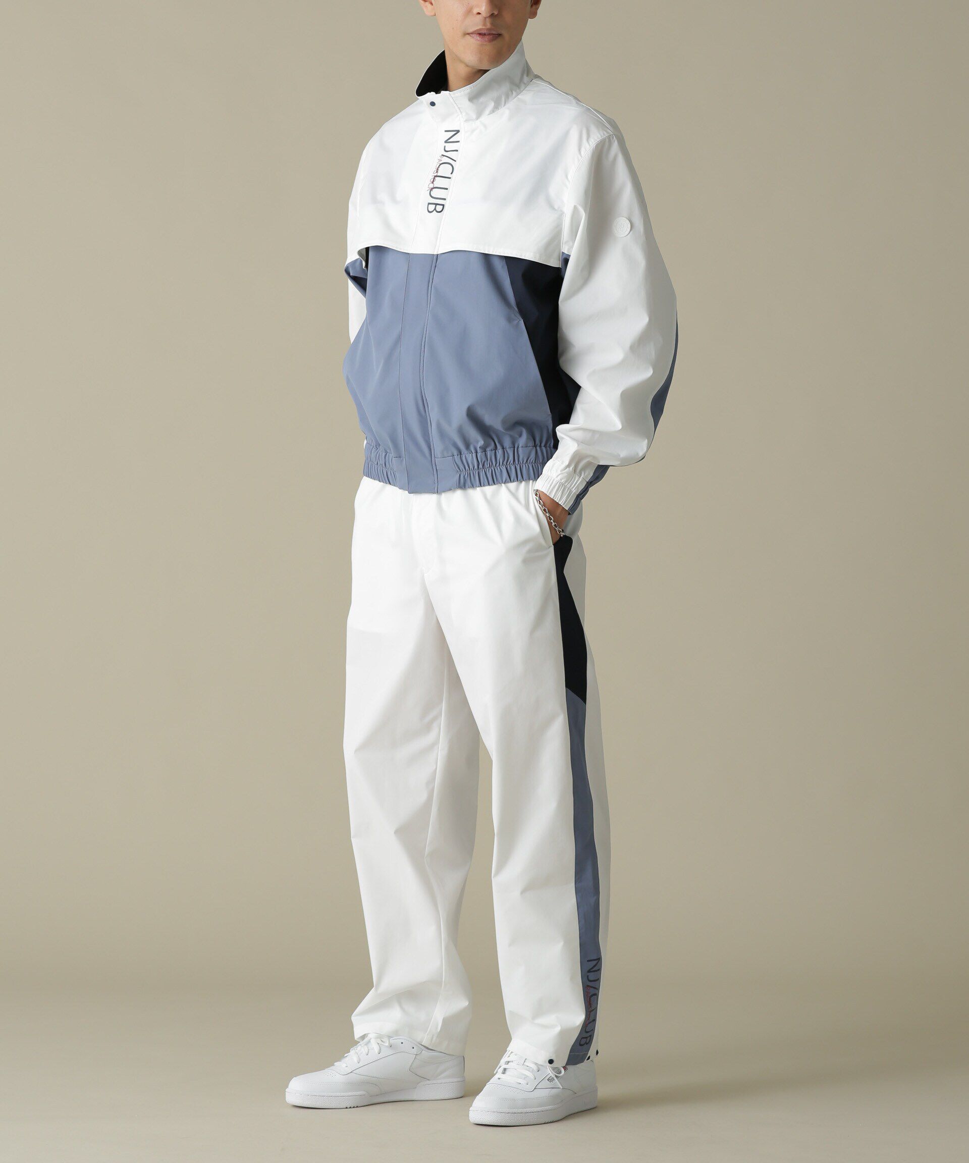 nano･universe「「NJ/CLUB」PARKSTOCK トラックパンツ(セットアップ可)」|その他|ホワイト
