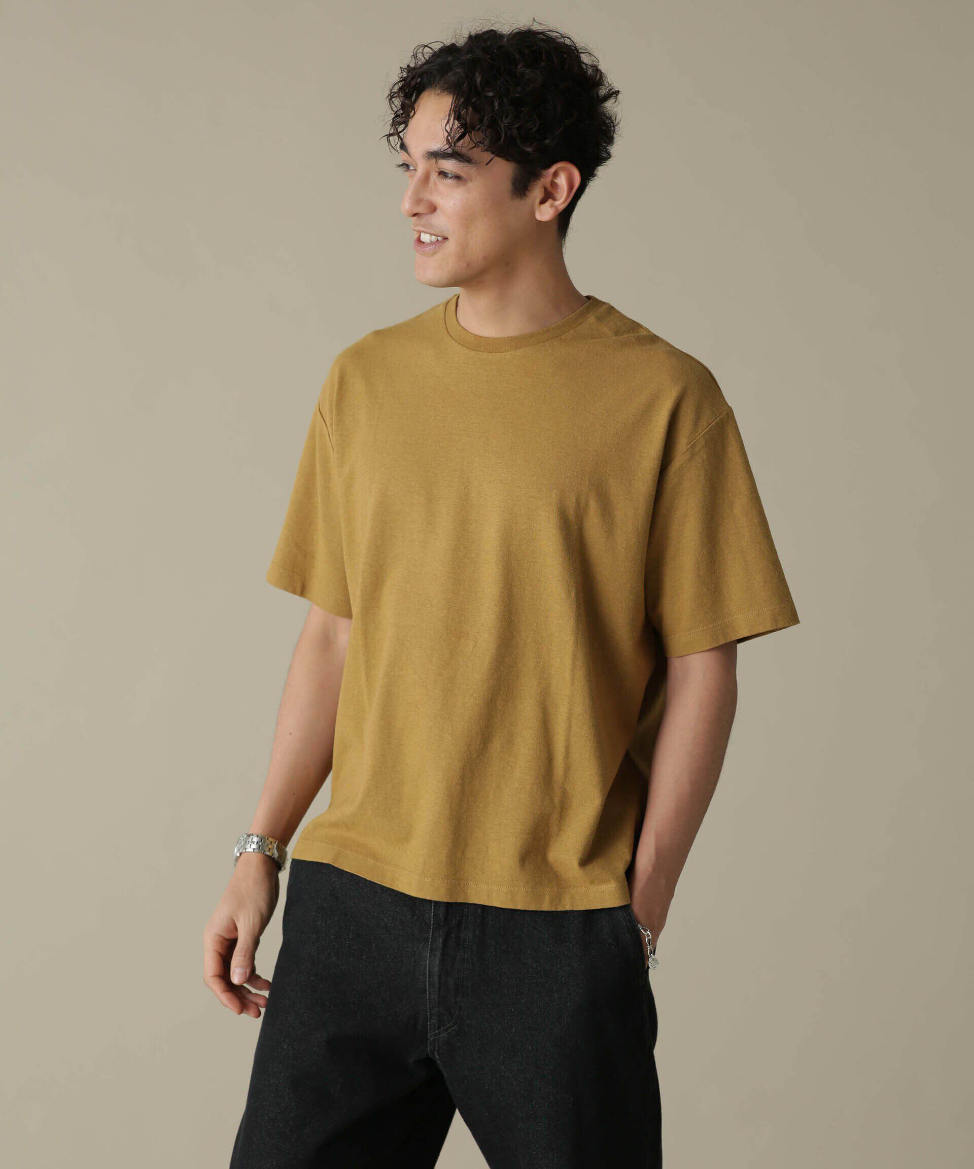 nano･universe「「NJ/CLUB」HOMESTOCK ガーメントダイコットンヘンプTシャツ」|Tシャツ・カットソー|