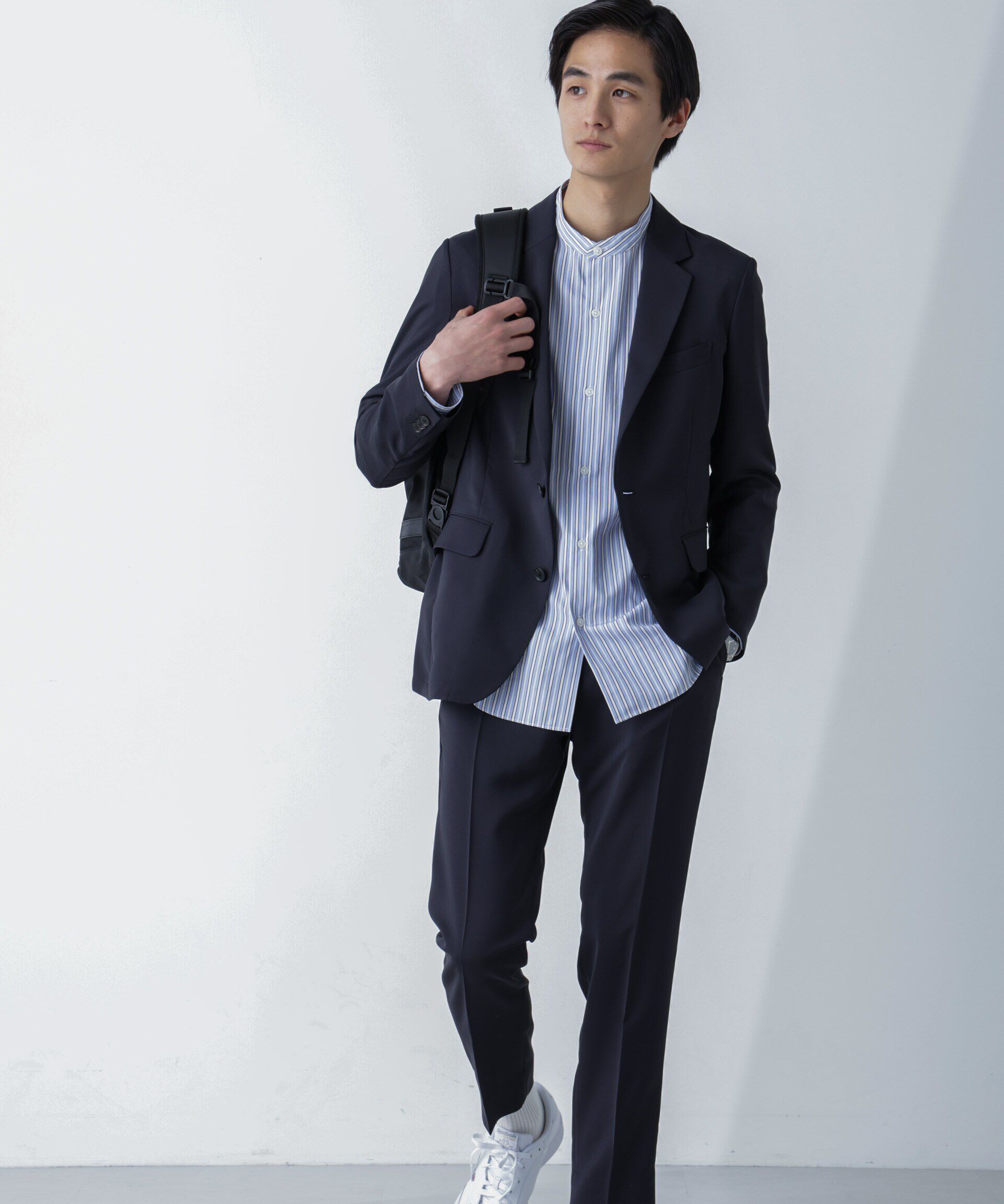 nano･universe「「Damerino」ライトウェイトストレッチセットアップ」|スーツ|ネイビー