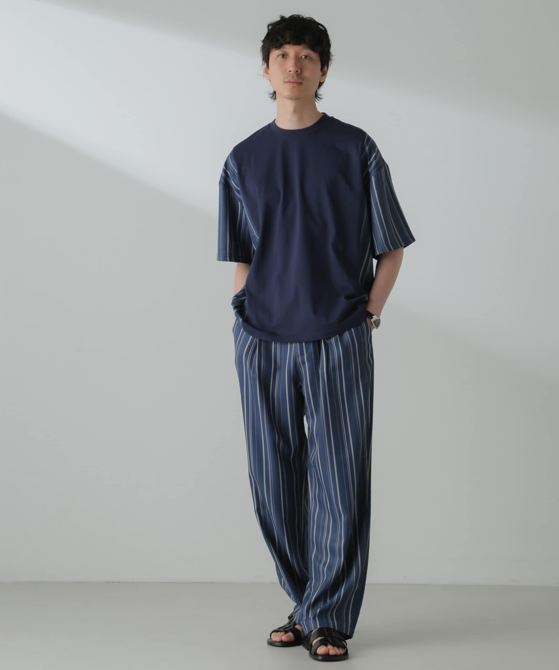 nano･universe「パターンイージーワイドパンツ(セットアップ可)」|チノ|