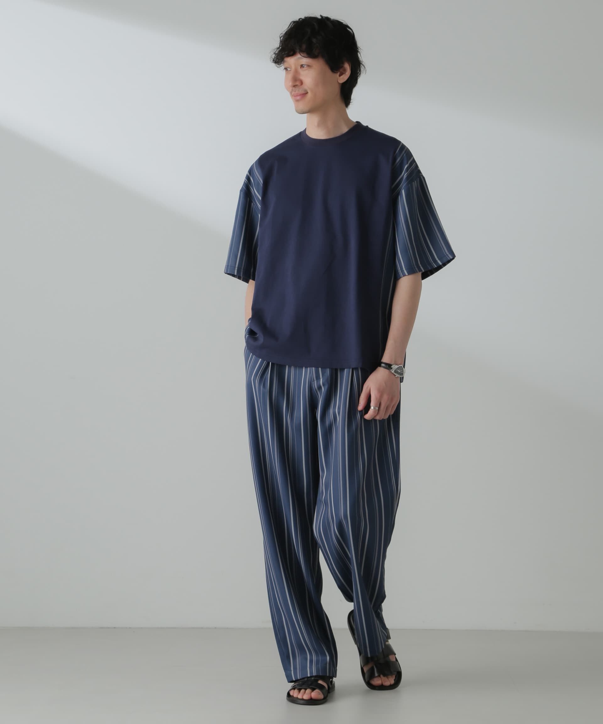 nano･universe「パターンイージーワイドパンツ(セットアップ可)」|チノ|