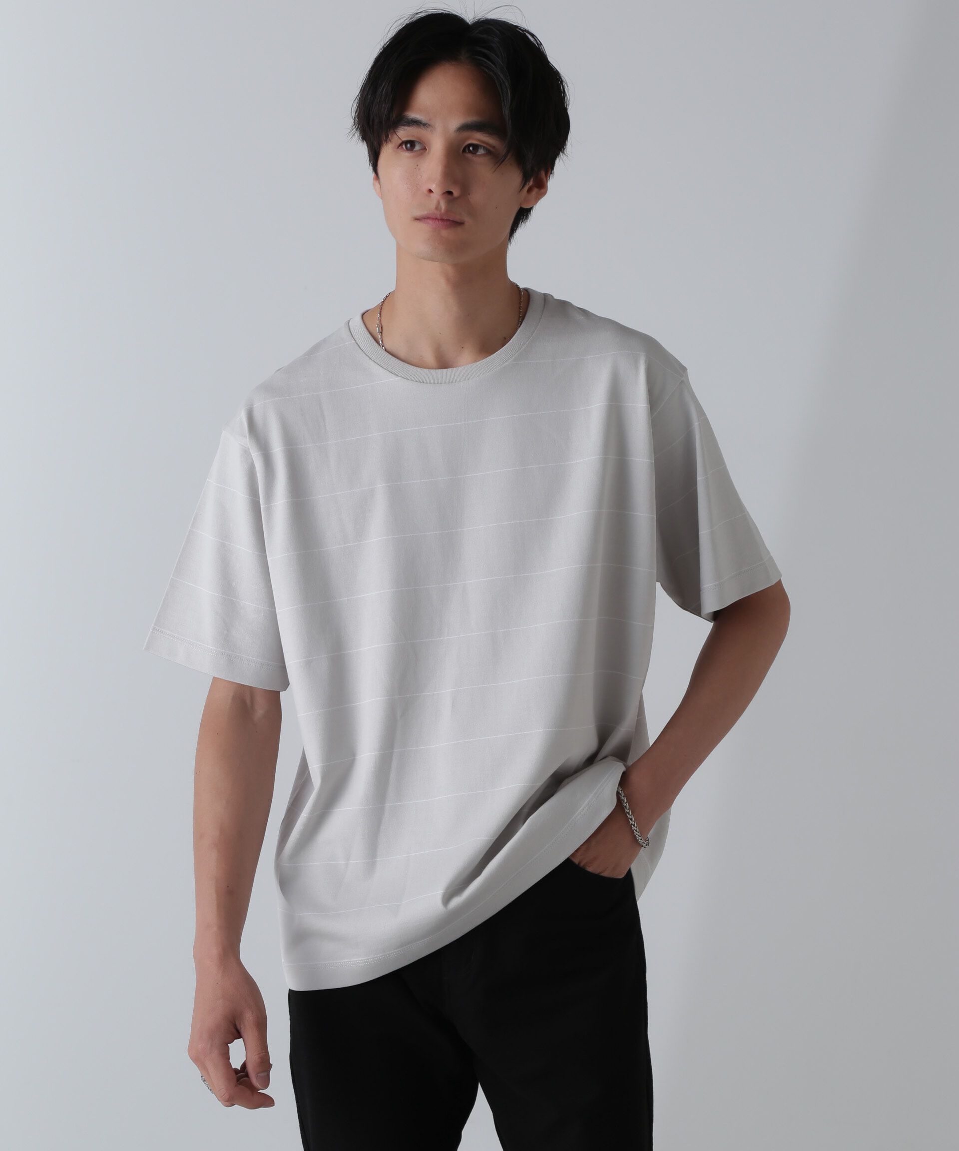 nano･universe「リラックスボーダーTシャツ 半袖」|Tシャツ・カットソー|