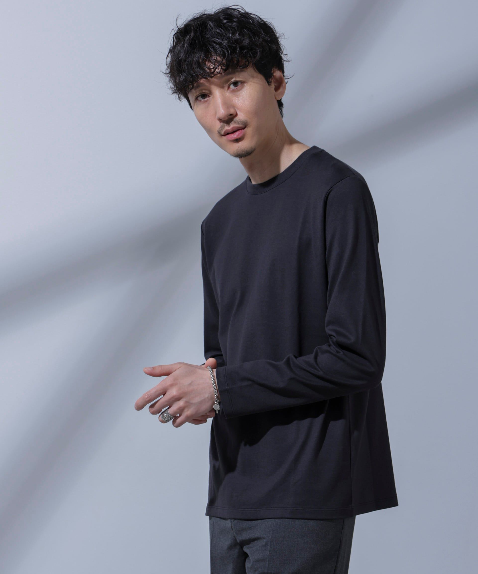 nano･universe「Anti Soaked(R)汗染み防止 クルーネックTシャツ 長袖」|Tシャツ・カットソー|