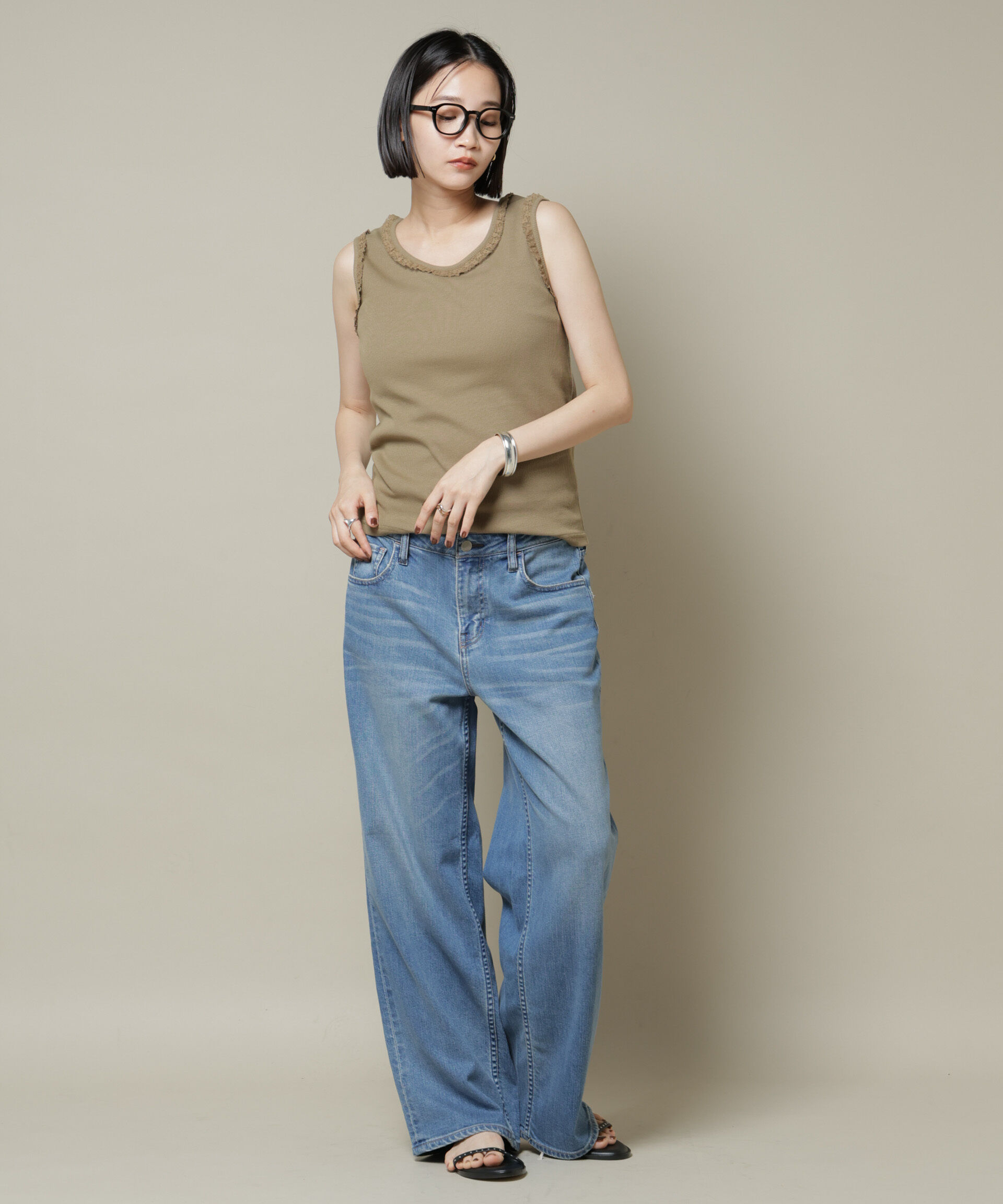 nano･universe「レーストリミングタンクトップ」|Tシャツ・カットソー|