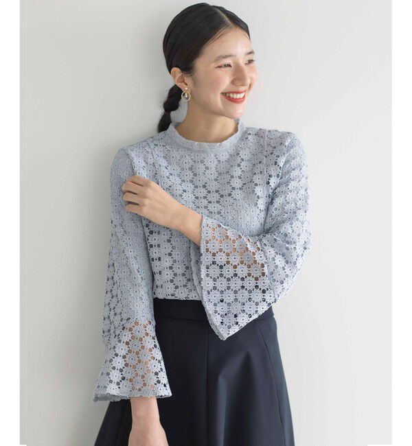 組曲「【WEB限定】フラワーレース 袖フレアトップス」|Tシャツ・カットソー|ｽｶｲﾌﾞﾙ