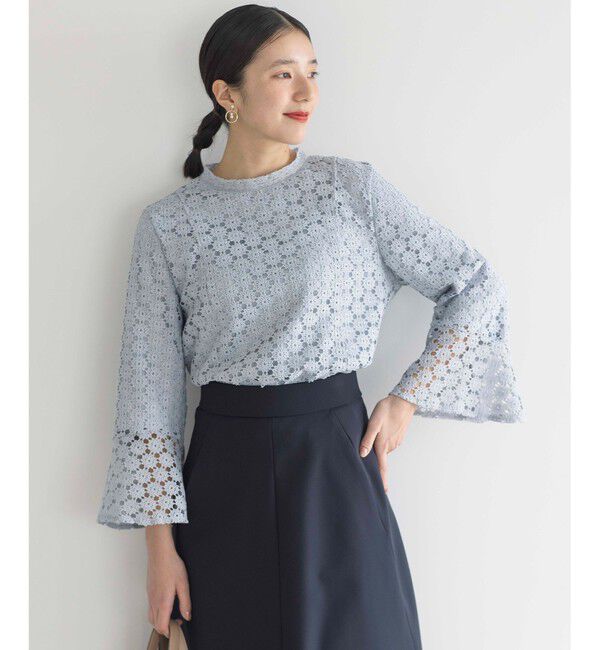 組曲「【WEB限定】フラワーレース 袖フレアトップス」|Tシャツ・カットソー|